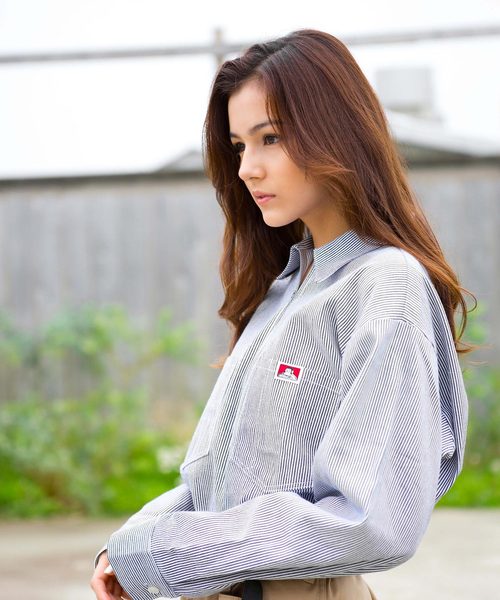 BEN DAVIS（ベンデイビス）の「BEN DAVIS  HALF ZIP L/S（シャツ/ブラウス・メンズ・ストライプ/ネイビー/カーキ・X-LARGE/MEDIUM/LARGE）」の21枚目の写真