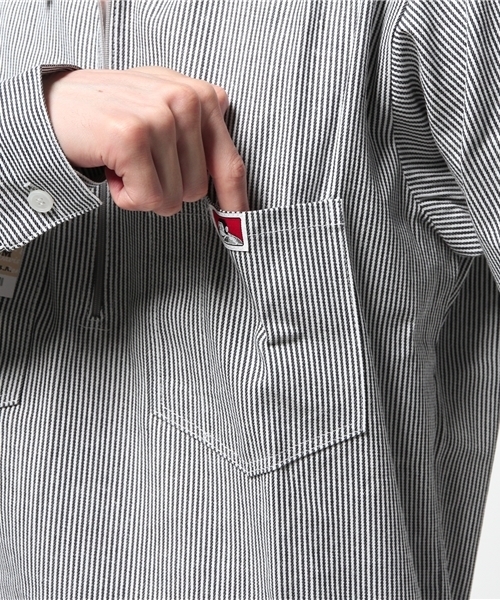 BEN DAVIS（ベンデイビス）の「BEN DAVIS  HALF ZIP L/S（シャツ/ブラウス・メンズ・ストライプ/ネイビー/カーキ・X-LARGE/MEDIUM/LARGE）」の12枚目の写真