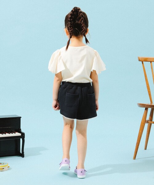 B:MING by BEAMS（ビーミングバイビームス）の「B:MING by BEAMS / 布帛 フリルスリーブ Tシャツ（100～140cm）（Tシャツ/カットソー・キッズ・ネイビー/ホワイト系その他5・140/100/130/110/120）」の10枚目の写真