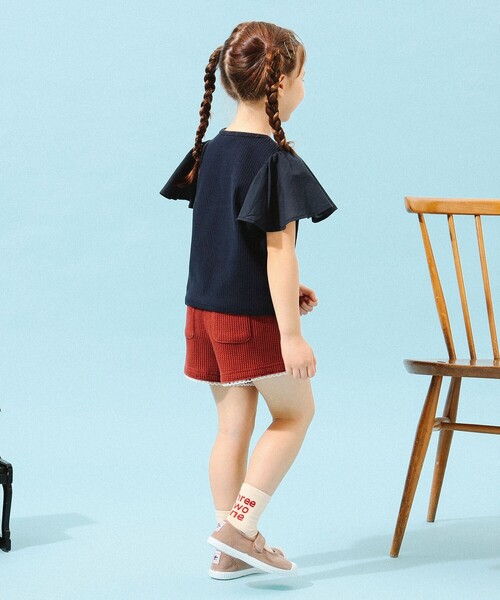 B:MING by BEAMS（ビーミングバイビームス）の「B:MING by BEAMS / 布帛 フリルスリーブ Tシャツ（100～140cm）（Tシャツ/カットソー・キッズ・ネイビー/ホワイト系その他5・140/100/130/110/120）」の13枚目の写真