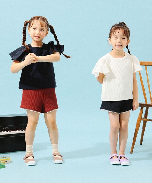 B:MING by BEAMS（ビーミングバイビームス）の「B:MING by BEAMS / 布帛 フリルスリーブ Tシャツ（100～140cm）（Tシャツ/カットソー・キッズ・ネイビー/ホワイト系その他5・140/100/130/110/120）」の14枚目の写真