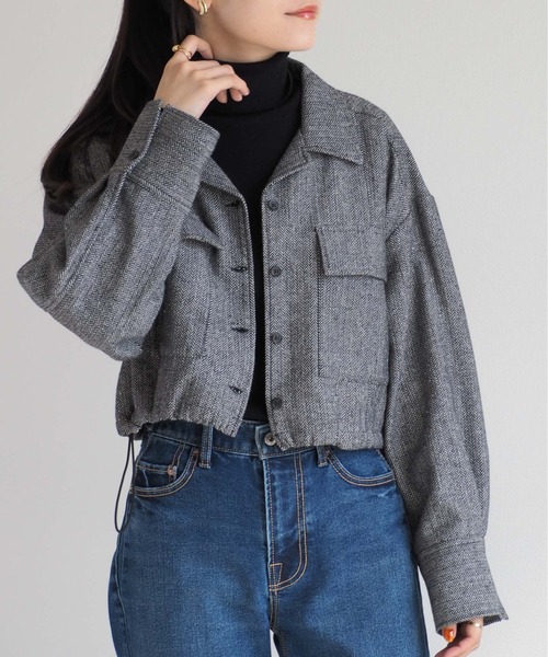 cepo（セポ）の「ショートシャツジャケット（その他アウター・レディース・ブラック/ブラウン・M）」の3枚目の写真