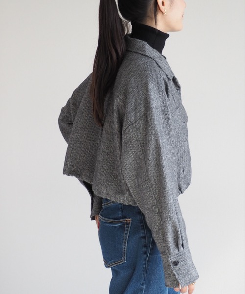 cepo（セポ）の「ショートシャツジャケット（その他アウター・レディース・ブラック/ブラウン・M）」の6枚目の写真