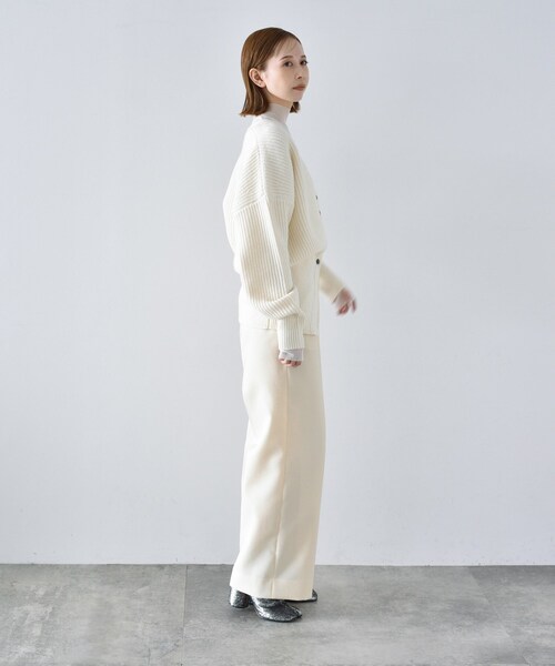 CODE A(コードエー)の「◆CODE A | design volume cardigan(カーディガン/ボレロ・レディース・パープル/ダークグレー/オフホワイト・00)」の12枚目の写真