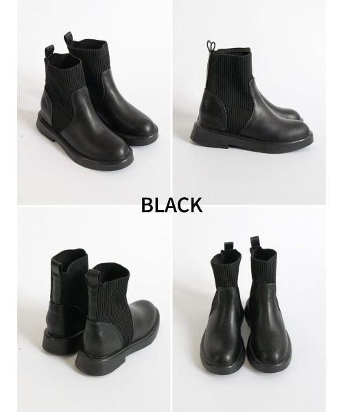 Fabby fabby(ファビィーファビィー)の「ニットインヒールエンジニアブーツ(ブーツ・レディース・ブラック・MEDIUM/SMALL/LARGE)」の15枚目の写真