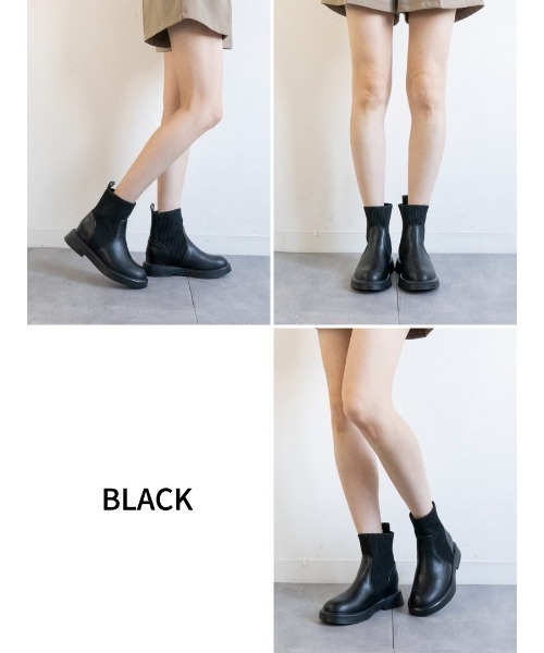 Fabby fabby(ファビィーファビィー)の「ニットインヒールエンジニアブーツ(ブーツ・レディース・ブラック・MEDIUM/SMALL/LARGE)」の14枚目の写真