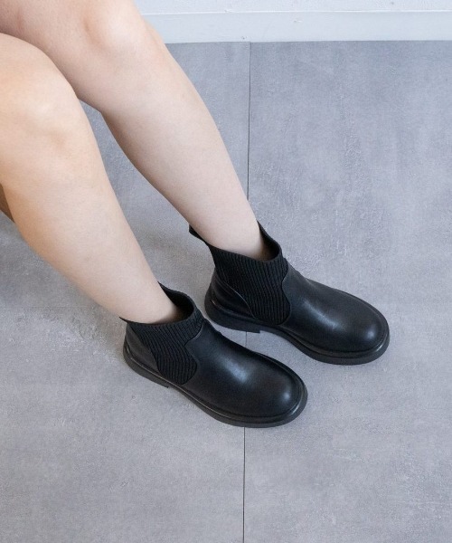 Fabby fabby(ファビィーファビィー)の「ニットインヒールエンジニアブーツ(ブーツ・レディース・ブラック・MEDIUM/SMALL/LARGE)」の12枚目の写真