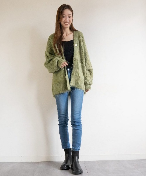 Fabby fabby(ファビィーファビィー)の「ニットインヒールエンジニアブーツ(ブーツ・レディース・ブラック・MEDIUM/SMALL/LARGE)」の8枚目の写真