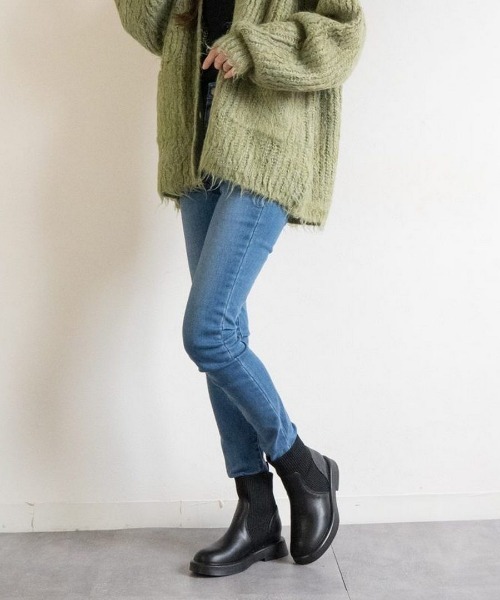 Fabby fabby(ファビィーファビィー)の「ニットインヒールエンジニアブーツ(ブーツ・レディース・ブラック・MEDIUM/SMALL/LARGE)」の7枚目の写真