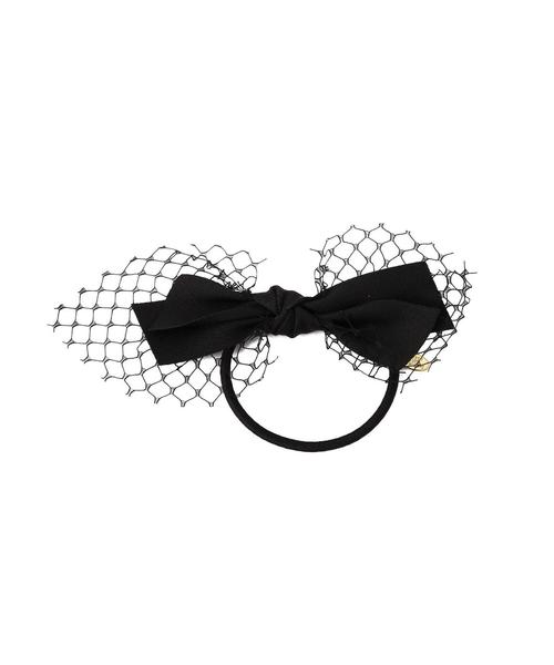 green label relaxing（グリーンレーベルリラクシング）の「GC リボン＆チュールポニー ヘアゴム◆（ヘアゴム・レディース・ブラック/ダークグリーン・フリー）」の2枚目の写真