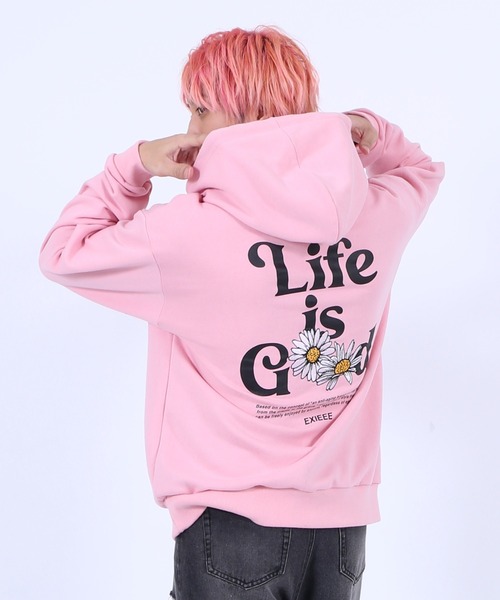 EXIEEE(イグジー)の「Life is goodパーカー(パーカー・レディース・ブラック/ピンク・SMALL/MEDIUM/LARGE)」の20枚目の写真