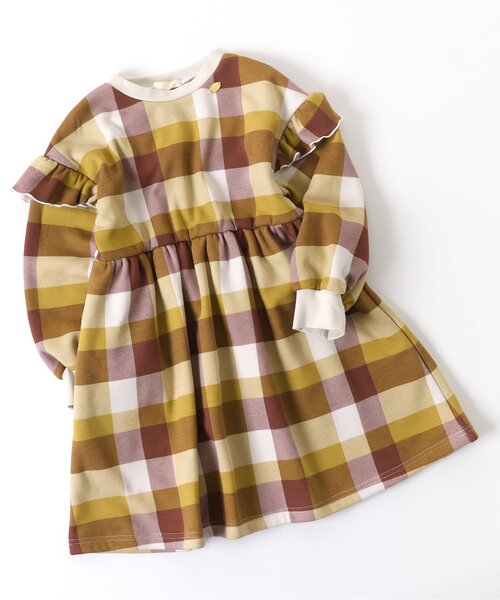 apres les cours(アプレレクール)の「【WEB限定・あったか】裏シャギーまいにちワンピ(ワンピース・キッズ・サックスブルー/ドット/ブラウン/ピンク/オフホワイト/ブラック/インディゴブルー・130/80/90/120/100/140/110)」の4枚目の写真