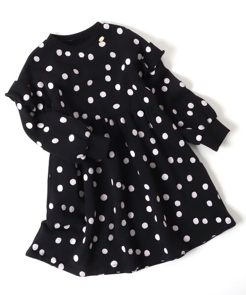 apres les cours(アプレレクール)の「【WEB限定・あったか】裏シャギーまいにちワンピ(ワンピース・キッズ・サックスブルー/ドット/ブラウン/ピンク/オフホワイト/ブラック/インディゴブルー・130/80/90/120/100/140/110)」の7枚目の写真