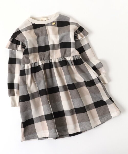 apres les cours(アプレレクール)の「【WEB限定・あったか】裏シャギーまいにちワンピ(ワンピース・キッズ・サックスブルー/ドット/ブラウン/ピンク/オフホワイト/ブラック/インディゴブルー・130/80/90/120/100/140/110)」の3枚目の写真