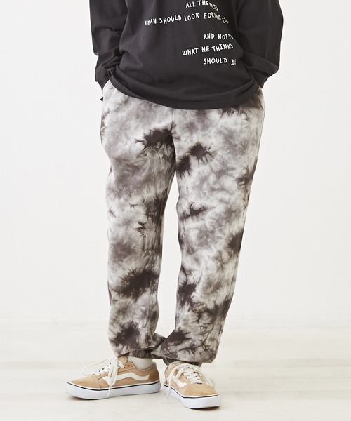 CUBE SUGAR（キューブシュガー）の「ジャンティ/タイダイスウェットパンツ（スウェットパンツ・レディース・チャコールグレー/ベージュ・M）」の2枚目の写真
