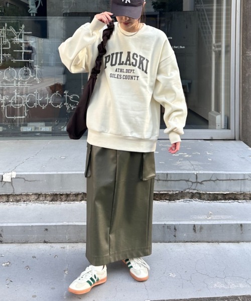 CIAOPANIC TYPY（チャオパニックティピー）の「スウェード裏起毛カレッジスウェット（スウェット・レディース・アイボリー/ブルー/チャコールグレー/ピンク/グレー・ONE SIZE）」の12枚目の写真