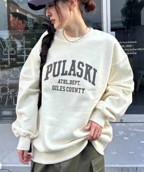 CIAOPANIC TYPY（チャオパニックティピー）の「スウェード裏起毛カレッジスウェット（スウェット・レディース・アイボリー/ブルー/チャコールグレー/ピンク/グレー・ONE SIZE）」の7枚目の写真