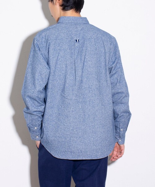 GLOSTER(グロスター)の「【GLOSTER/グロスター】ニットテープネルシャツ ボタンダウン(無地/チェック)(シャツ/ブラウス・メンズ・グレー/ブルー/ネイビー・S/M/L)」の16枚目の写真