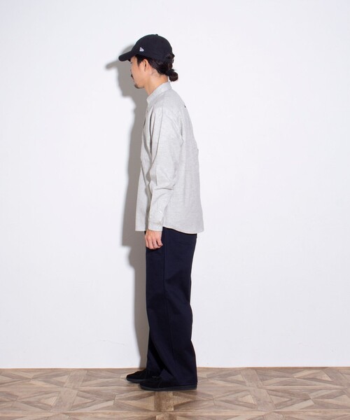 GLOSTER(グロスター)の「【GLOSTER/グロスター】ニットテープネルシャツ ボタンダウン(無地/チェック)(シャツ/ブラウス・メンズ・グレー/ブルー/ネイビー・S/M/L)」の12枚目の写真