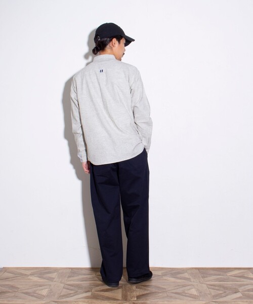GLOSTER(グロスター)の「【GLOSTER/グロスター】ニットテープネルシャツ ボタンダウン(無地/チェック)(シャツ/ブラウス・メンズ・グレー/ブルー/ネイビー・S/M/L)」の17枚目の写真
