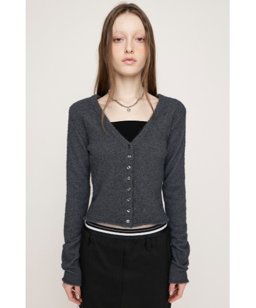 SLY（スライ）の「SPRING FRIZZY YARN 2WAY C/D スプリング フリージー ヤーン ツーウェイ カーディガン（カーディガン/ボレロ・レディース・ライトブラック/グリーン/ピンク・FREE）」の22枚目の写真