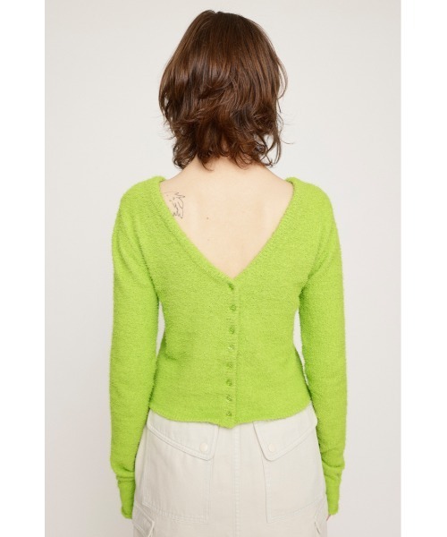 SLY（スライ）の「SPRING FRIZZY YARN 2WAY C/D スプリング フリージー ヤーン ツーウェイ カーディガン（カーディガン/ボレロ・レディース・ライトブラック/グリーン/ピンク・FREE）」の11枚目の写真