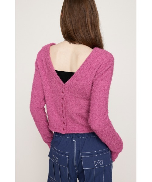 SLY（スライ）の「SPRING FRIZZY YARN 2WAY C/D スプリング フリージー ヤーン ツーウェイ カーディガン（カーディガン/ボレロ・レディース・ライトブラック/グリーン/ピンク・FREE）」の16枚目の写真