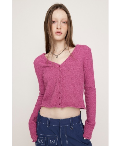 SLY（スライ）の「SPRING FRIZZY YARN 2WAY C/D スプリング フリージー ヤーン ツーウェイ カーディガン（カーディガン/ボレロ・レディース・ライトブラック/グリーン/ピンク・FREE）」の17枚目の写真