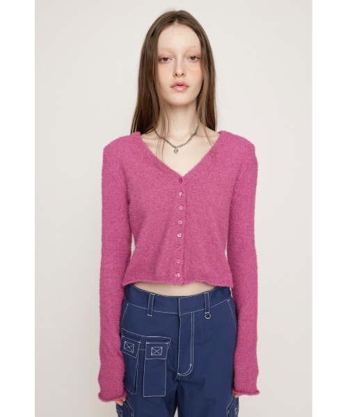 SLY（スライ）の「SPRING FRIZZY YARN 2WAY C/D スプリング フリージー ヤーン ツーウェイ カーディガン（カーディガン/ボレロ・レディース・ライトブラック/グリーン/ピンク・FREE）」の19枚目の写真