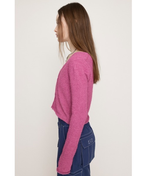 SLY（スライ）の「SPRING FRIZZY YARN 2WAY C/D スプリング フリージー ヤーン ツーウェイ カーディガン（カーディガン/ボレロ・レディース・ライトブラック/グリーン/ピンク・FREE）」の20枚目の写真