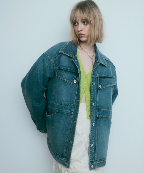 【スライ】SPRING FRIZZY YARN 2WAY カーディガン SLY | SPRING FRIZZY YARN 2WAY カーディガン (カーディガン