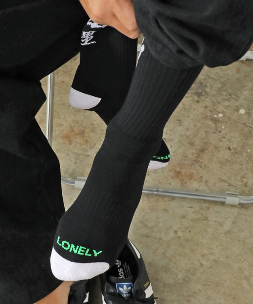 LONELY/論理（ロンリー）の「LONELY(論理)/ロンリー STOCK LOGO” SOCKS ソックス 靴下（ソックス/靴下・メンズ・ホワイト/ブラック・FREE）」の11枚目の写真