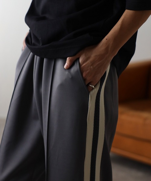 セール】ルーズ サイドライン トラックパンツ セットアップ対応 <ユニ
