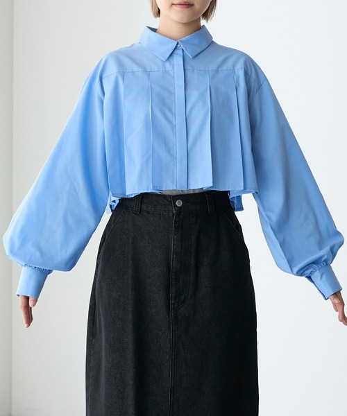 美品⭐︎FLAME 白クロップドシャツ 長袖