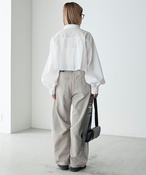 forksy.】プリーツクロップドシャツ forksy.│MONO-MART [モノマート