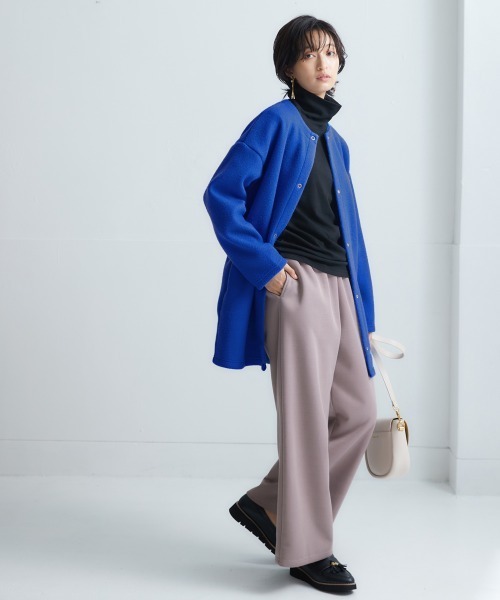 nissen（ニッセン）の「ノーカラーライトコート（表起毛）（ノーカラーコート・レディース・チャコール/ブルー/グリーン/アイボリー/杢グレー・L-XL/S-M）」の18枚目の写真