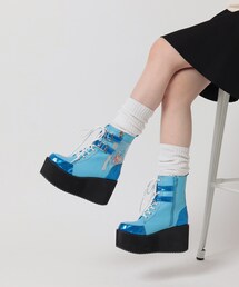 サイドクリアミルキーウェイ厚底レースアップブーツ 24SS