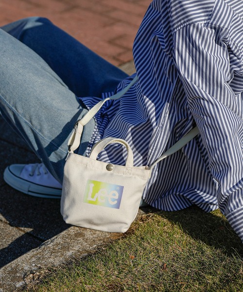 Lee（リー）の「Lee/リー キャンバス ミニミニ 2WAY トートバッグ（トートバッグ・レディース・ストライプ/ホワイト×シルバー/ブラック系その他/グレー/ホワイト×ブラック/ホワイト×ブルー/ホワイト×レッド/その他/ホワイト系その他/ブラック×ホワイト・FREE）」の4枚目の写真