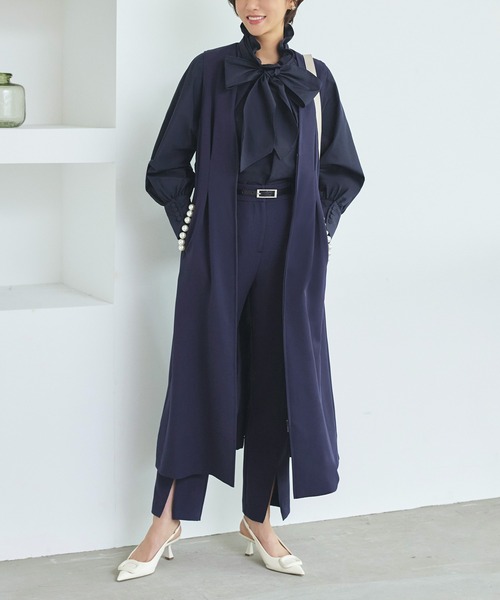 ✨日本製✨ アンプレガント 【S】 2WAY ジレ ワンピース 羽織り 綿 紺 ダブルボタンジャンスカ 2WAYジレワンピース8-2719 | prologueikebuku