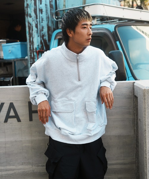 JACKROSE（ジャックローズ）の「JE-MILITARY HALF ZIP（スウェット・メンズ・ブラック/ライトグレー・L/M）」の20枚目の写真