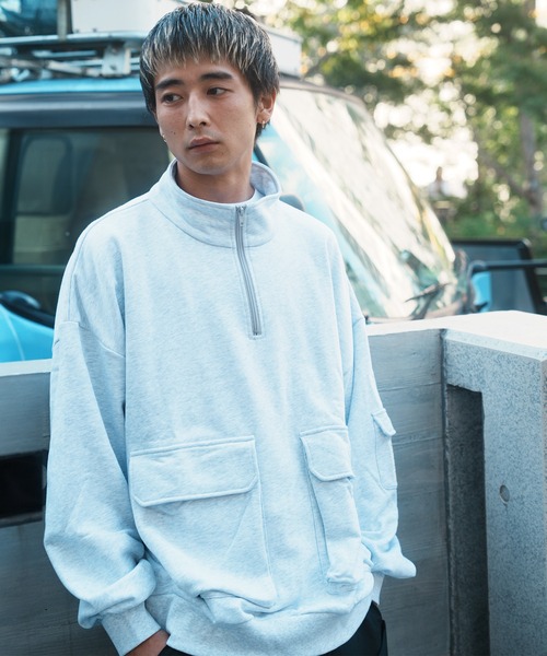 JACKROSE（ジャックローズ）の「JE-MILITARY HALF ZIP（スウェット・メンズ・ブラック/ライトグレー・L/M）」の19枚目の写真
