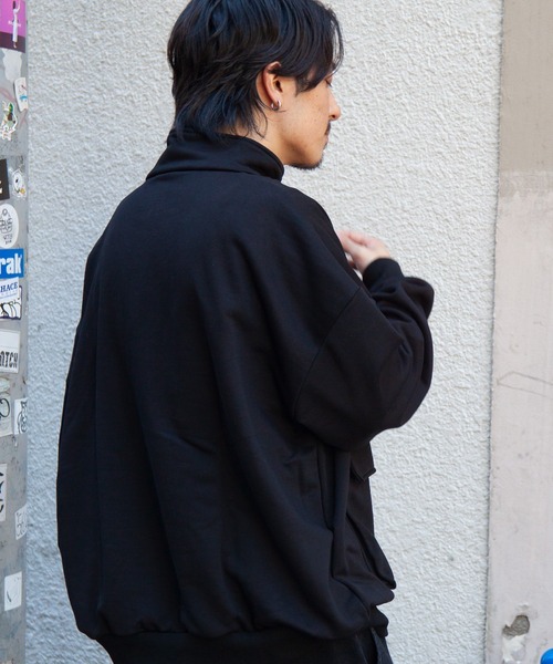 JACKROSE（ジャックローズ）の「JE-MILITARY HALF ZIP（スウェット・メンズ・ブラック/ライトグレー・L/M）」の4枚目の写真