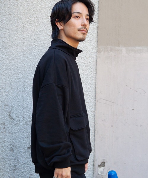 JACKROSE（ジャックローズ）の「JE-MILITARY HALF ZIP（スウェット・メンズ・ブラック/ライトグレー・L/M）」の5枚目の写真