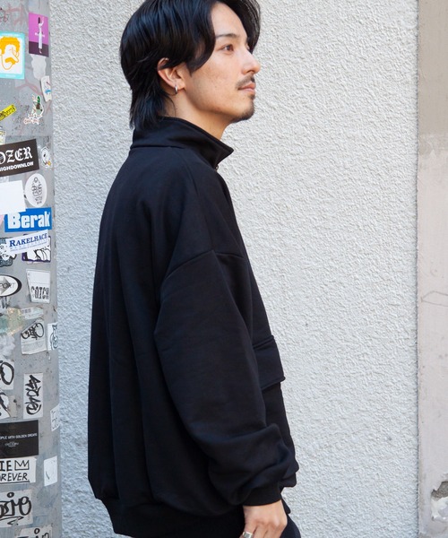 JACKROSE（ジャックローズ）の「JE-MILITARY HALF ZIP（スウェット・メンズ・ブラック/ライトグレー・L/M）」の6枚目の写真