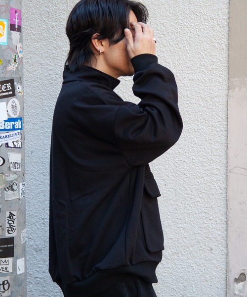 JACKROSE（ジャックローズ）の「JE-MILITARY HALF ZIP（スウェット・メンズ・ブラック/ライトグレー・L/M）」の7枚目の写真