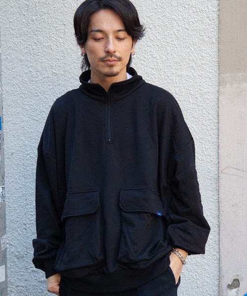 JACKROSE（ジャックローズ）の「JE-MILITARY HALF ZIP（スウェット・メンズ・ブラック/ライトグレー・L/M）」の9枚目の写真