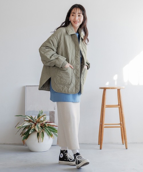 LOWRYS FARM（ローリーズファーム）の「エリキルティングブルゾン  987059（ブルゾン・レディース・アイボリー/ブラック/カーキ・FREE）」の4枚目の写真