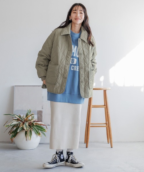 LOWRYS FARM（ローリーズファーム）の「エリキルティングブルゾン  987059（ブルゾン・レディース・アイボリー/ブラック/カーキ・FREE）」の5枚目の写真