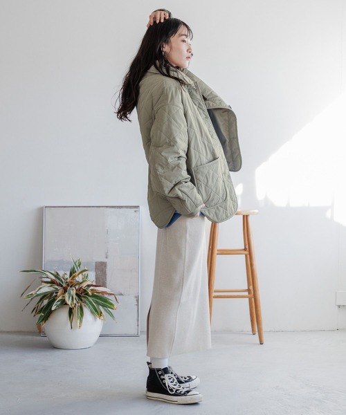 LOWRYS FARM（ローリーズファーム）の「エリキルティングブルゾン  987059（ブルゾン・レディース・アイボリー/ブラック/カーキ・FREE）」の6枚目の写真