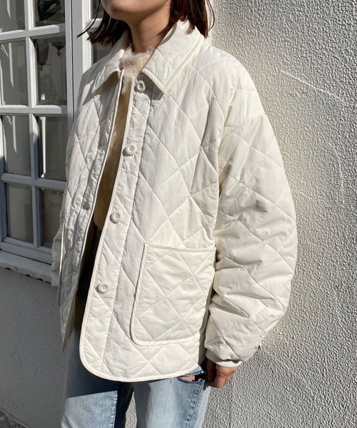 LOWRYS FARM（ローリーズファーム）の「エリキルティングブルゾン  987059（ブルゾン・レディース・アイボリー/ブラック/カーキ・FREE）」の9枚目の写真